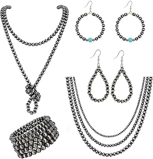 Set of five western beaded jewelry pieces for women