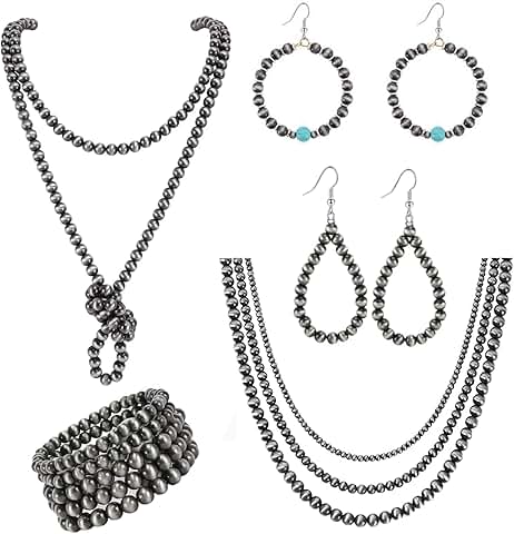 Set of five western beaded jewelry pieces for women