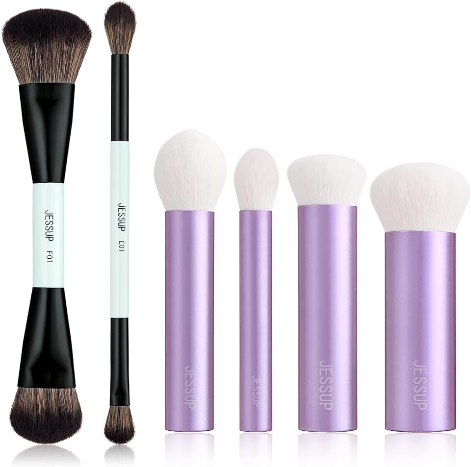 Double-Sided Makeup Brush Set with Face Kabuki