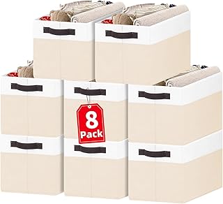 8 Large Fabric Storage Baskets for Toys and Laundry
