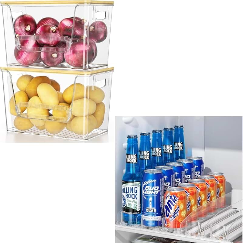 Drink and pantry organizer with automatic pusher