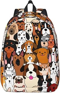 Cute Dog Print Backpack for Travel and Daily Use