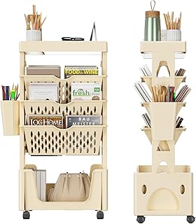 Five-Tier Mobile Storage Cart for Classroom and Office