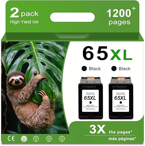 Black Ink Cartridge Replacement for HP Envy and Deskjet Printers, 2 Pack