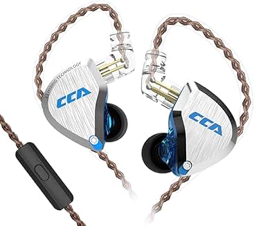 Hybrid in-ear earphones with detachable cable and mic