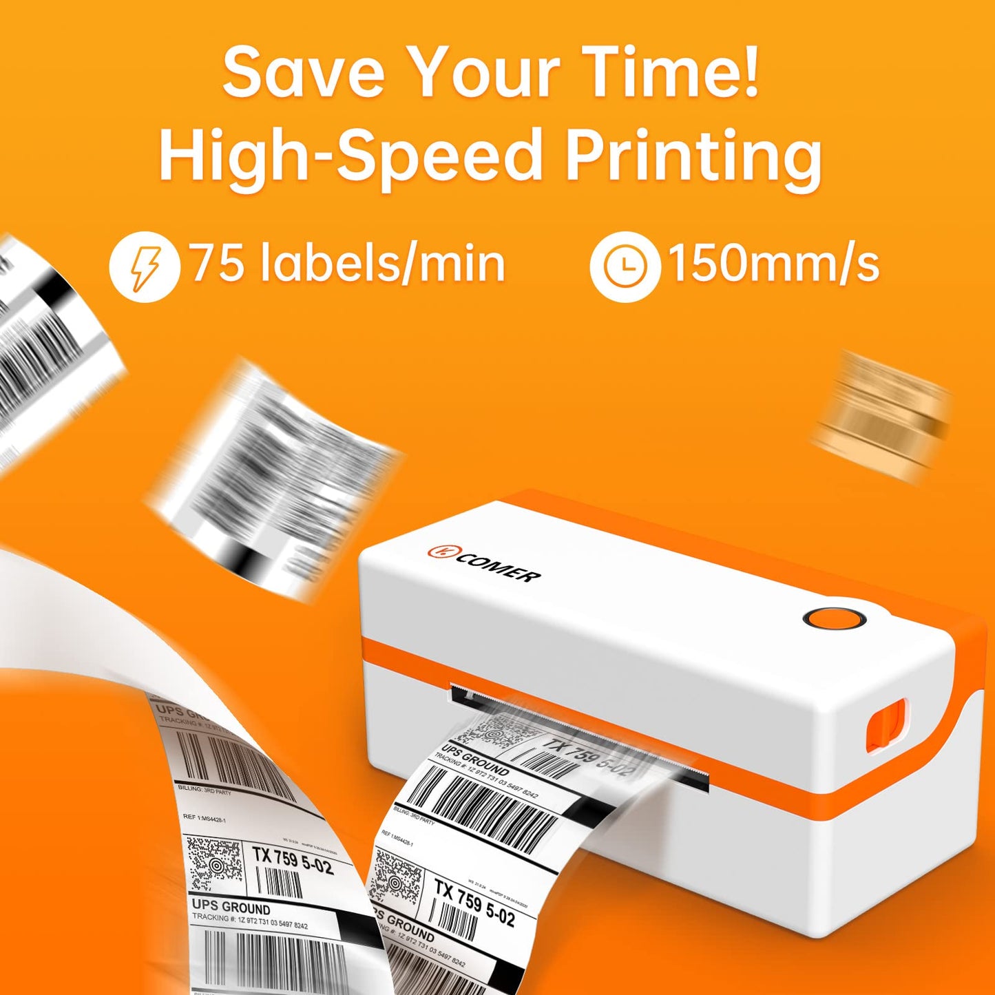 Thermal Label Printer 4x6 Shipping Label Printer for Small Business & Shipping Package 203dpi 150mm/s for , , Shopify, Etsy, UPS, USPS, FedEx, DHL
