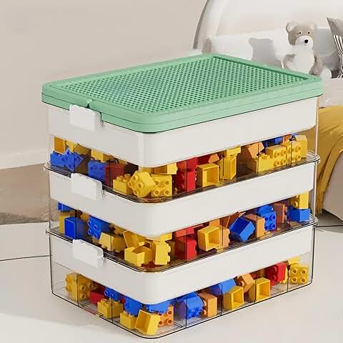 3-Tier Green Storage Box with Lids