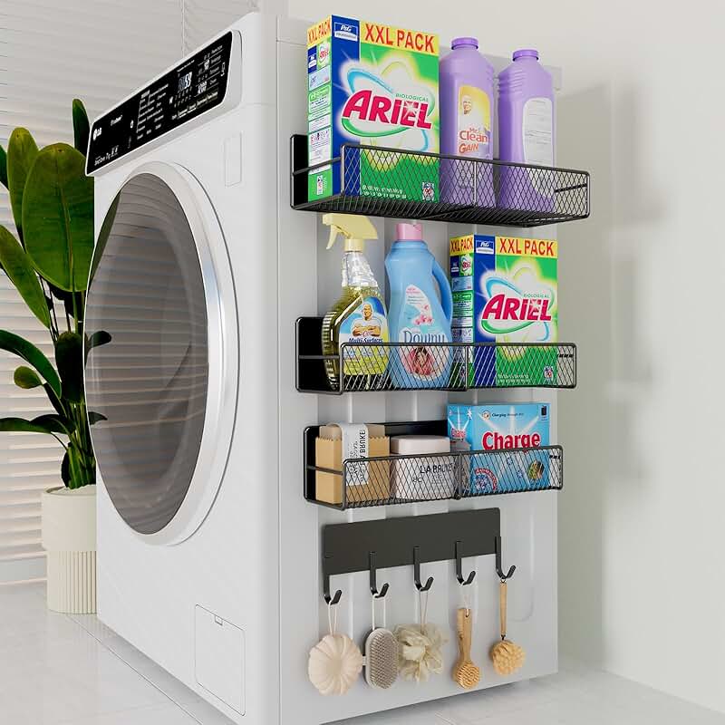 Set of 4 Magnetic Shelves for Laundry and Storage