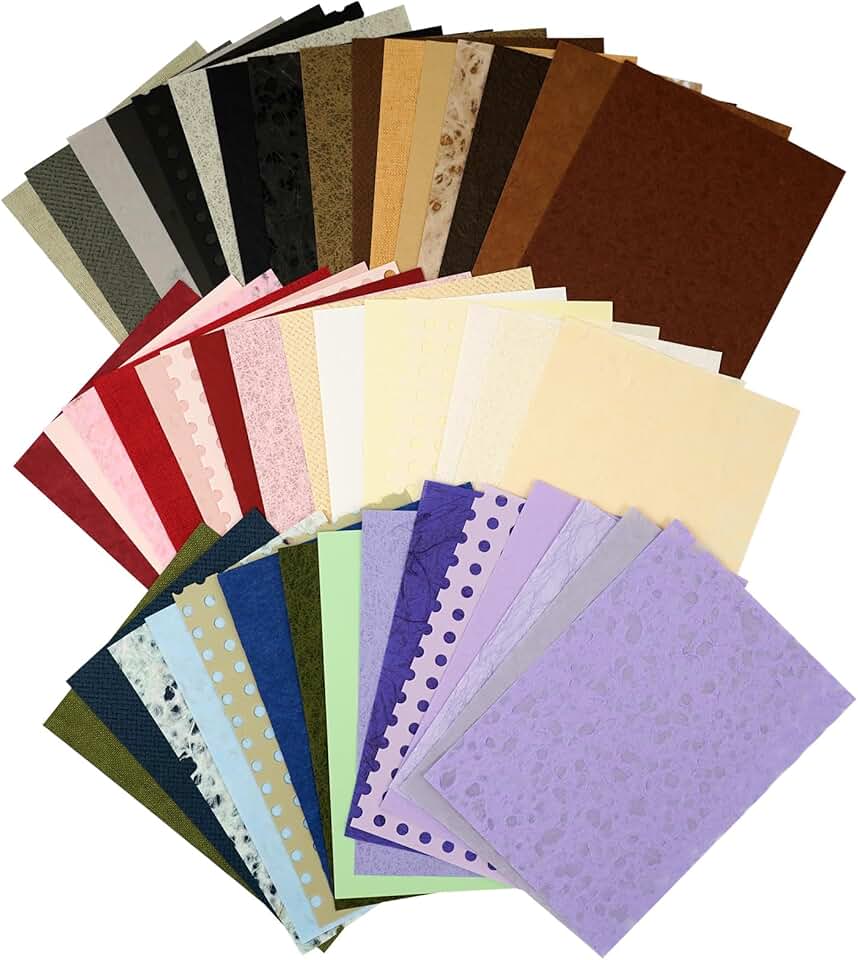 48 Sheets of Textured Vintage Scrapbook Paper