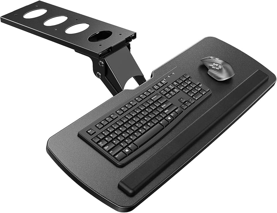 Adjustable Under Desk Keyboard and Mouse Tray