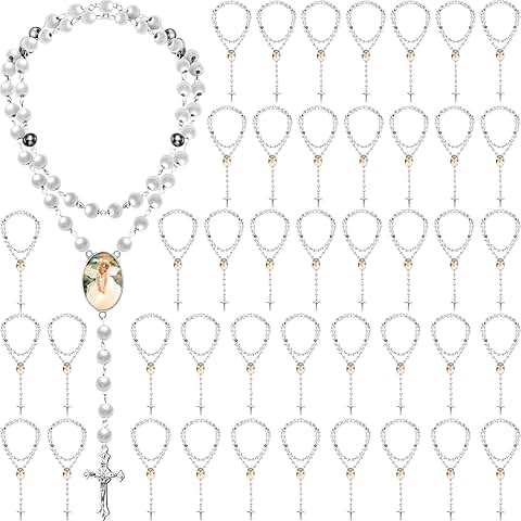 48 Pcs Sublimation Rosary Prayer Beads Necklace Kit