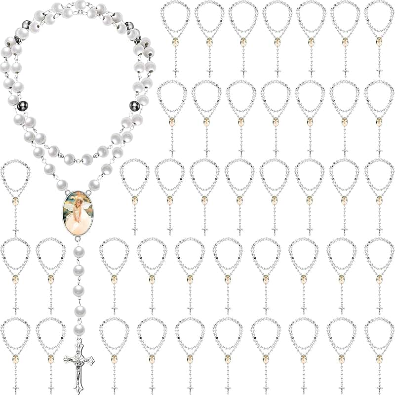48 Pcs Sublimation Rosary Prayer Beads Necklace Kit