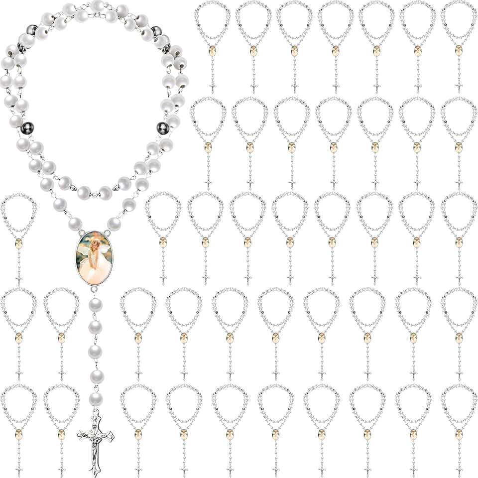 48 Pcs Sublimation Rosary Prayer Beads Necklace Kit