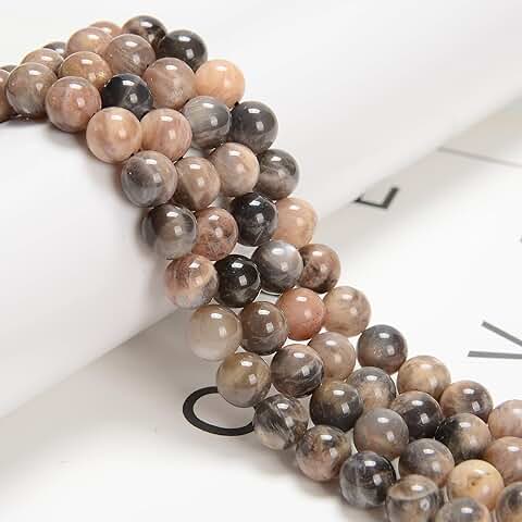 75pcs 10mm Black Moonstone Beads for Jewelry Making