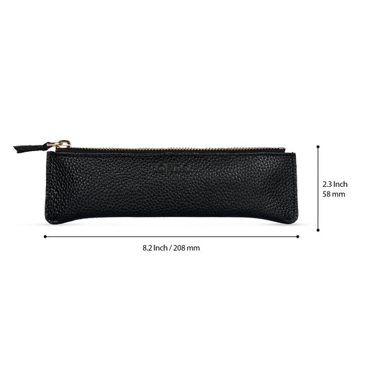 Leather Zippered Pen and Pencil Case