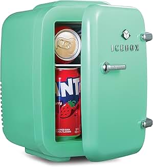 Mini Fridge for Bedroom and Office, 4L Mint Green