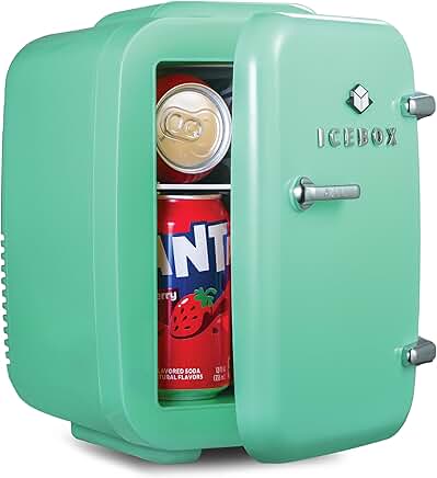 Mini Fridge for Bedroom and Office, 4L Mint Green