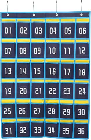 Classroom Pocket Chart with 36 Pockets for Organization