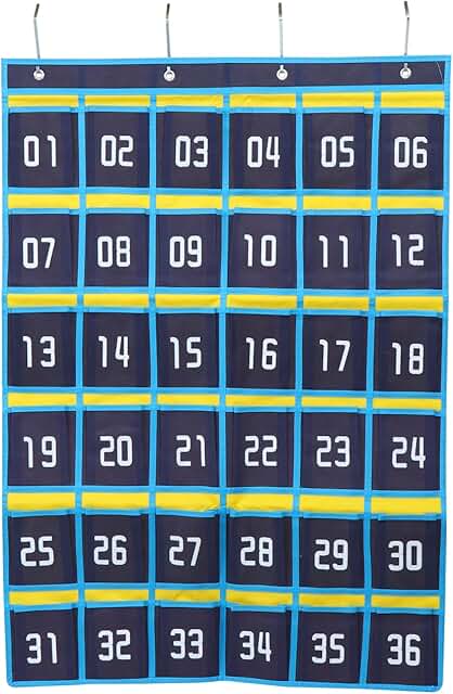 Classroom Pocket Chart with 36 Pockets for Organization