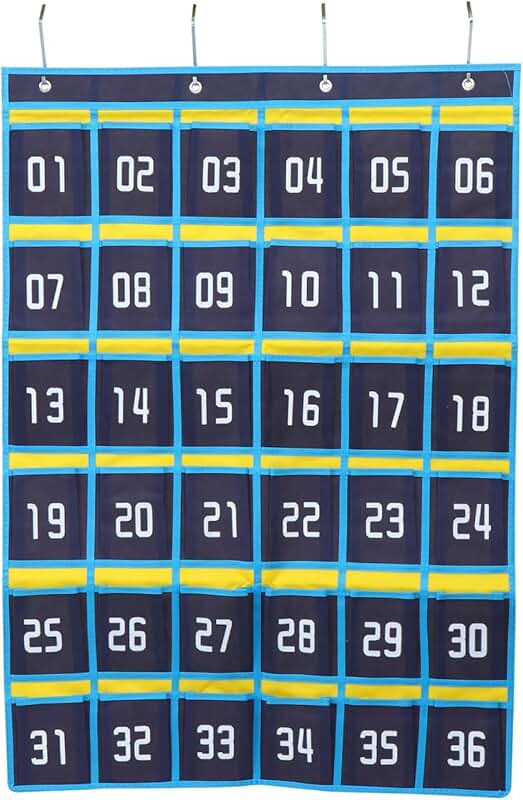 Classroom Pocket Chart with 36 Pockets for Organization