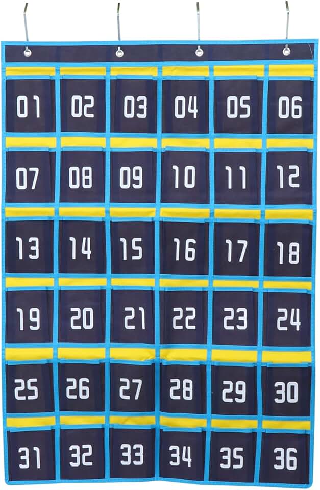 Classroom Pocket Chart with 36 Pockets for Organization