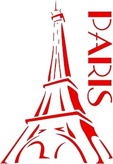 Wall stencil of Eiffel Tower, 8 x 11.5 inches