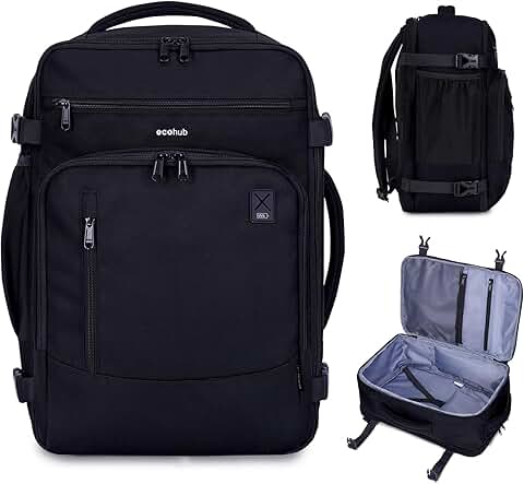 Small 17" Travel Backpack with 16 Pockets and Water Resistance