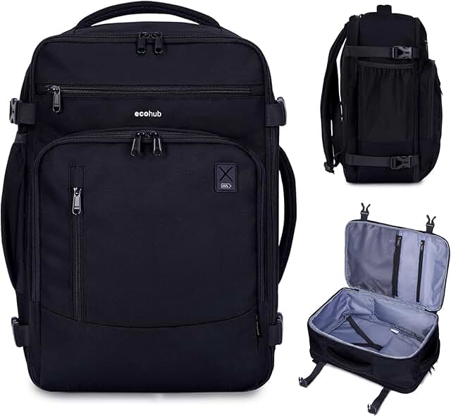 Small 17" Travel Backpack with 16 Pockets and Water Resistance