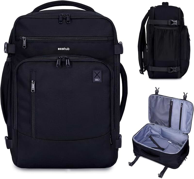Small 17" Travel Backpack with 16 Pockets and Water Resistance