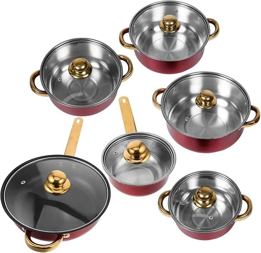 12-Piece Stainless Steel Cookware Set with Glass Lids