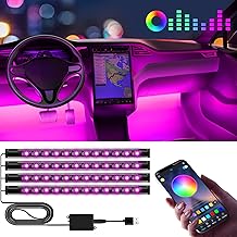 LED Interior Car Lights with APP Control and USB Port