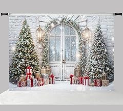 10x6.5ft Christmas Tree Photo Backdrop with Snowflakes