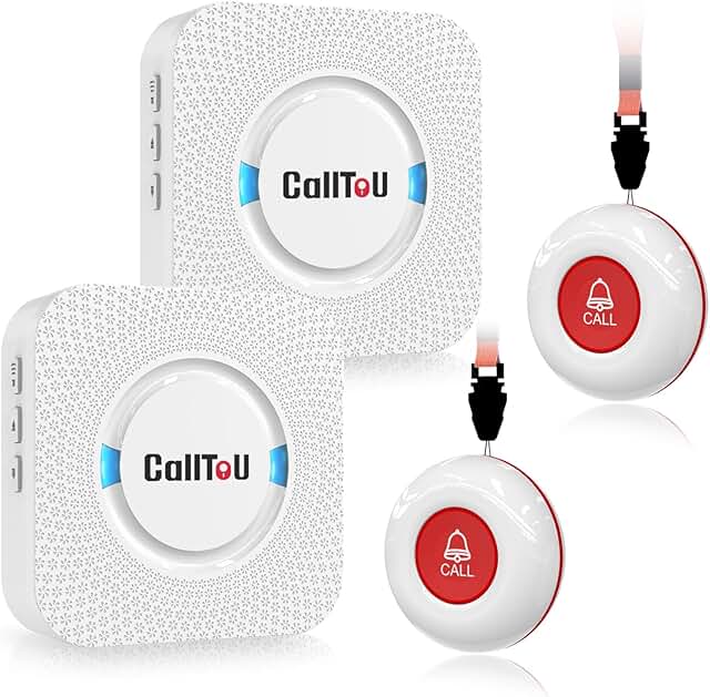 Wireless Caregiver Call System with SOS Buttons and Receivers