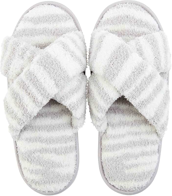 Women's Zebra Pattern Chenille Slippers