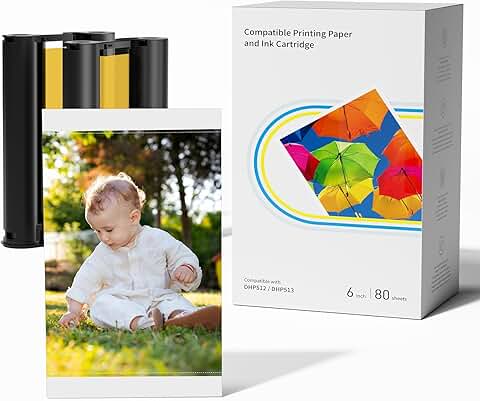 Photo Paper and Ink Refill for 4x6 Photo Printer