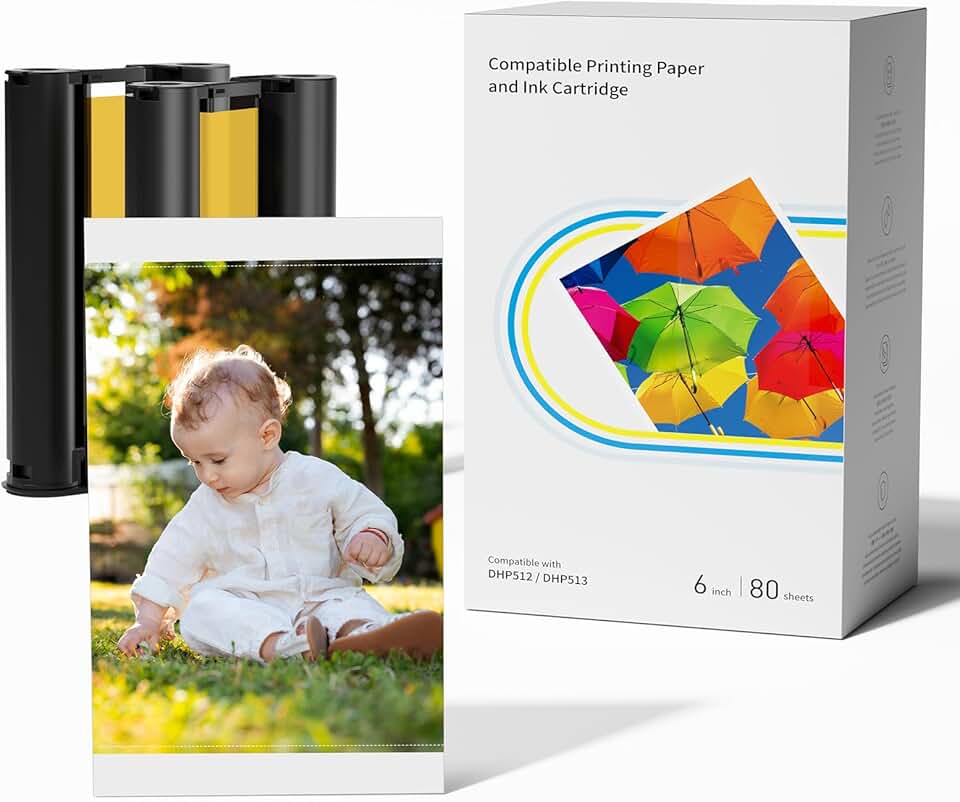 Photo Paper and Ink Refill for 4x6 Photo Printer