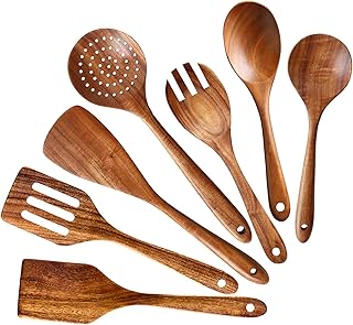 Set of 7 Acacia Wood Cooking Utensils