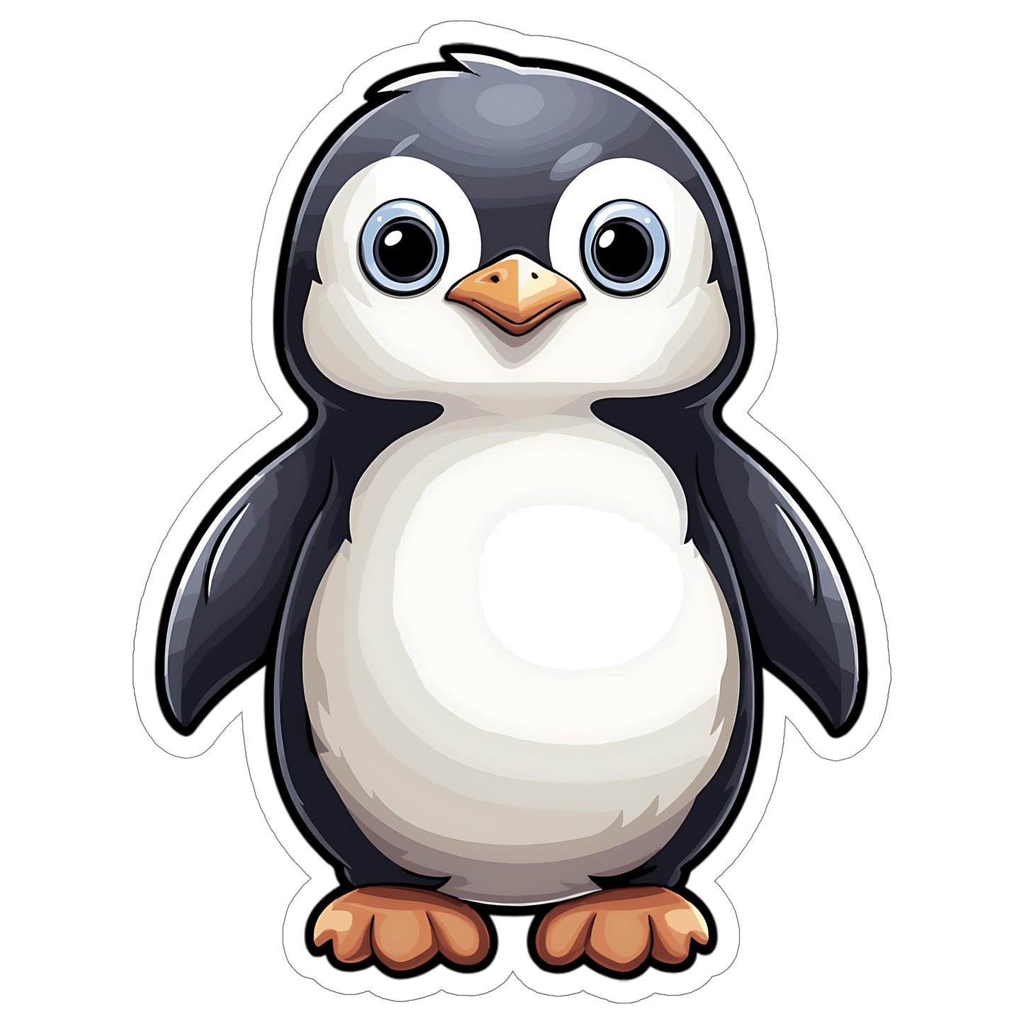 4-Inch Antarctic Penguin Vinyl Sticker for Laptop and Water Bottle