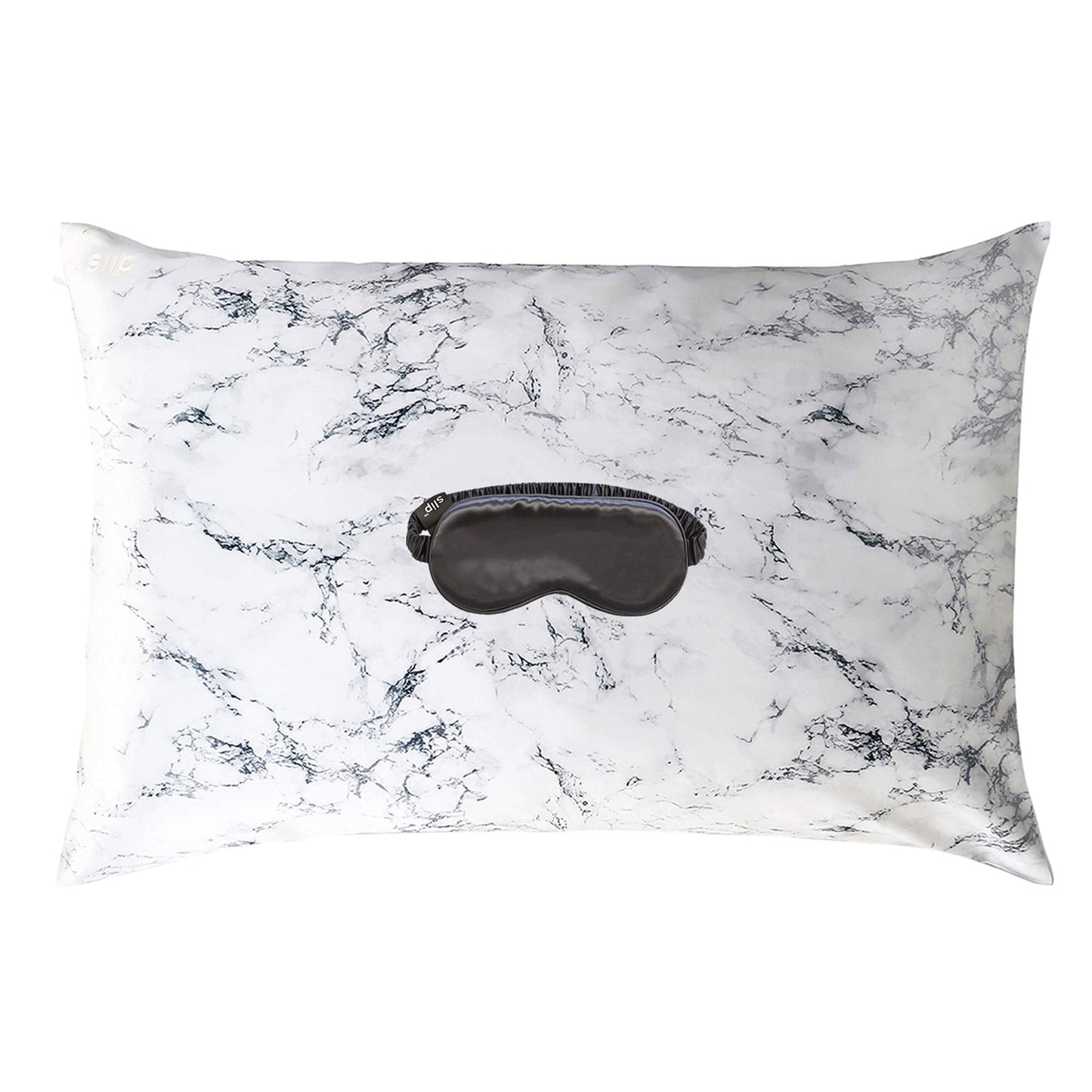 Silk Beauty Sleep  Marble  Charcoal Set  Mu erry Silk 22 Momme Queen Size Silk Pillowcase 20" x 30") with Silk  Soft, Comfortable  Lightweight Silk  Pillowcase