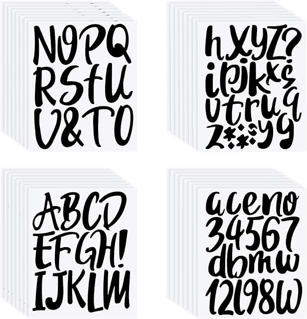 576 Black Letter and Number Stickers for Decor