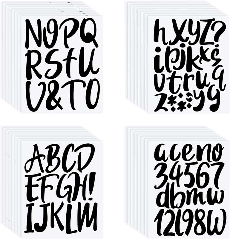 576 Black Letter and Number Stickers for Decor