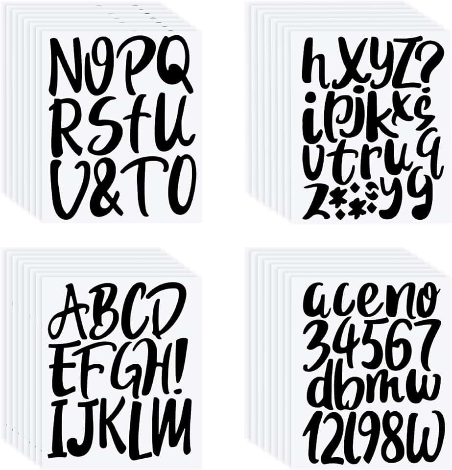 576 Black Letter and Number Stickers for Decor