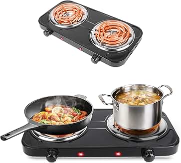 2000W Double Electric Hot Plate with 5 Temperature Settings