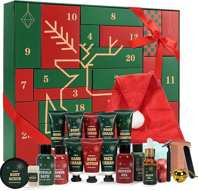 24-Day Men's Beard and Skincare Gift Calendar 2025