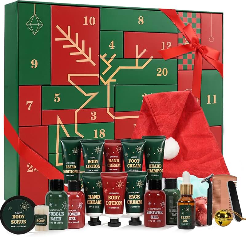 24-Day Men's Beard and Skincare Gift Calendar 2025