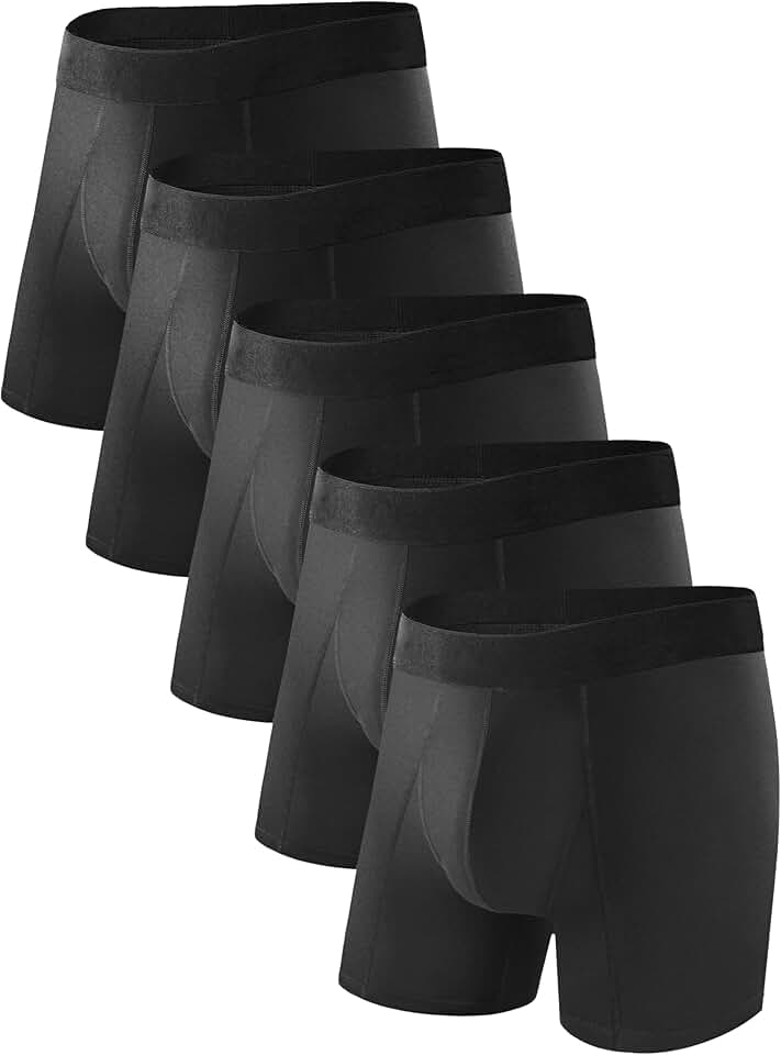 Washable Men's Cotton Incontinence Boxer Briefs, 5 Pack