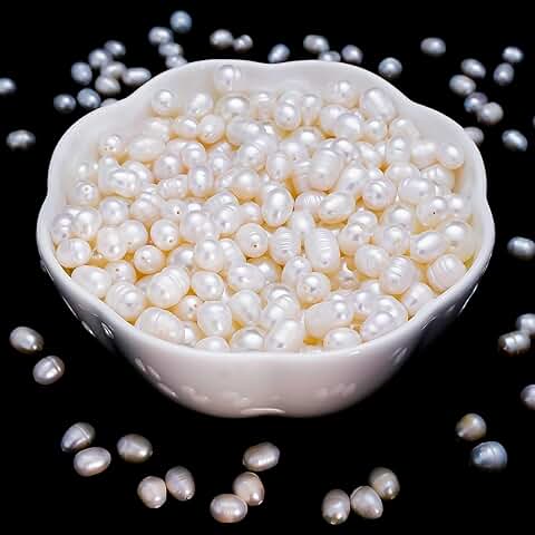 100 Pieces of 7-8mm White Freshwater Pearl Beads