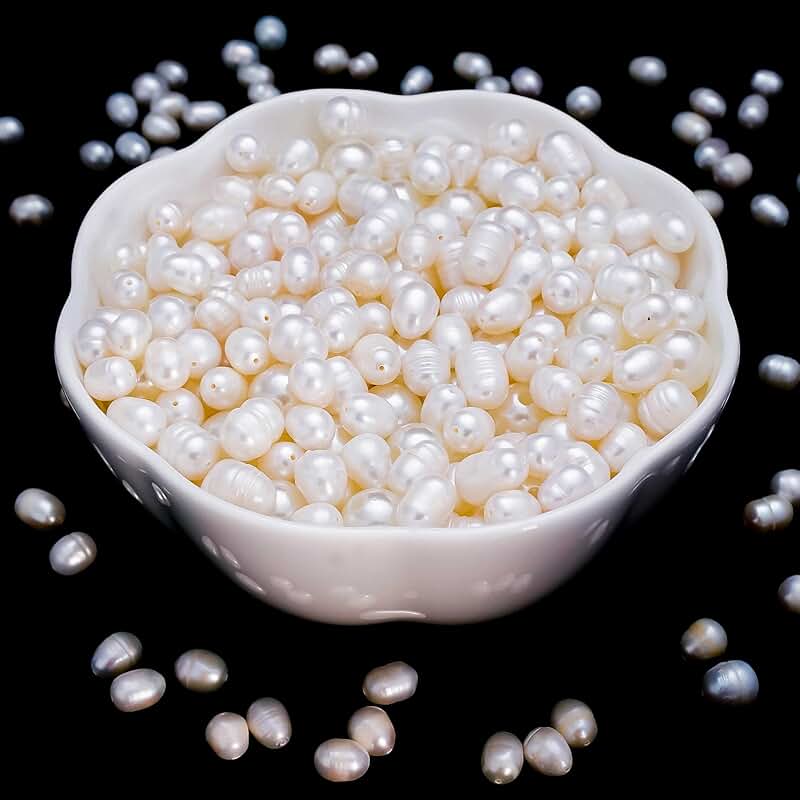 100 Pieces of 7-8mm White Freshwater Pearl Beads