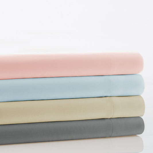 Solid Bamboo Rich Sheet Set  300 Thread Count Bamboo Rich Bed Sheet Set with Extra Deep Pocket Fitted Sheet, Flat Sheet and 2 Pillowcases, 4 Piece Set Queen, Oatmeal)