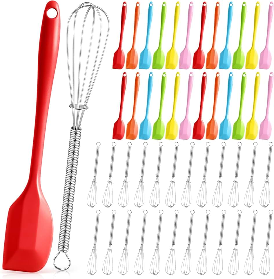 24-Piece Small Wire Whisk and Silicone Spatula Set